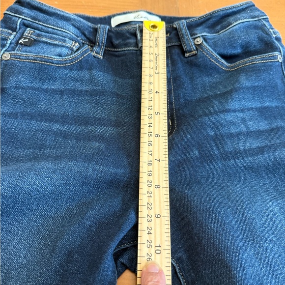 Kancan Denim Jeans Flare Size 7 Dark Wash 27x32 Mid Rise Cowgirl Stretch Long - Picture 10 of 12